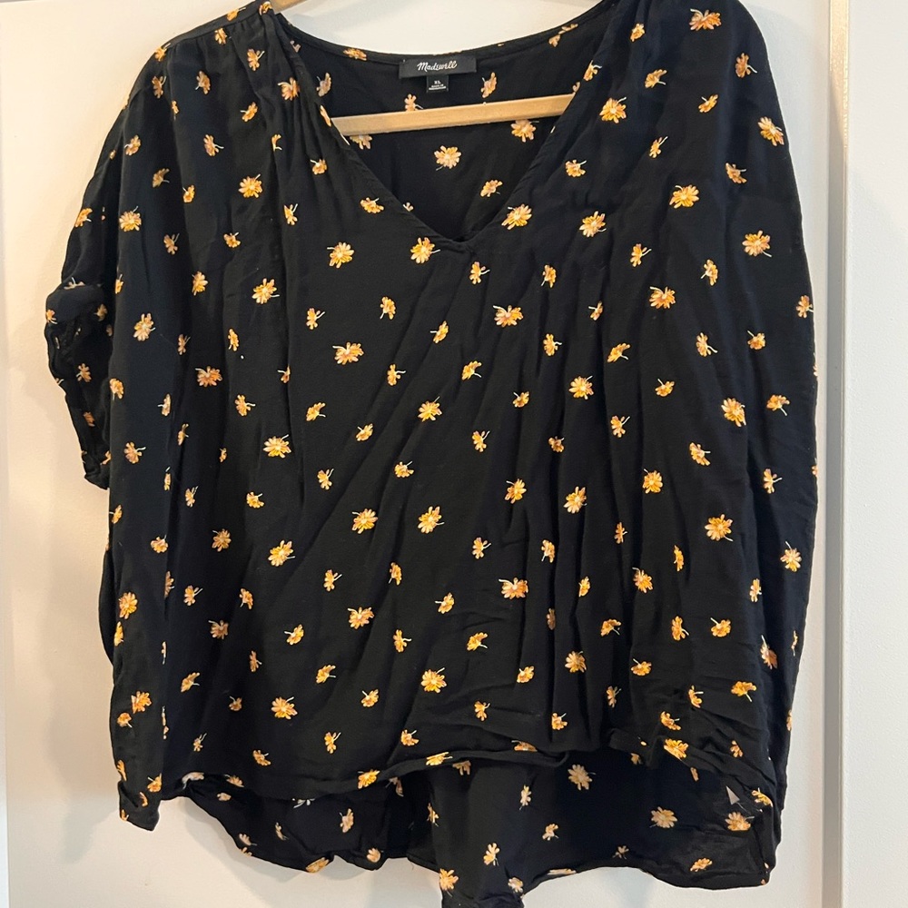 Madewell short sleeve floral blouse